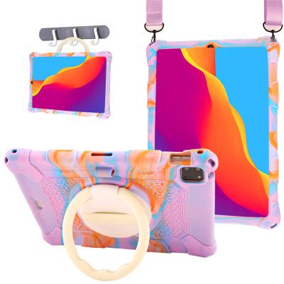 China Fanshion Case For iPad Pro 11 2018 2020 2021 Soft Silicone Tablet Cover With Shoulder Belt Ring Stand Cover For ipad air4 10.9 Rotatable for sale