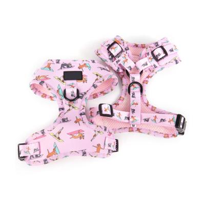 China Custom Adjustable Padded Dog Harness Neoprene Padded Mesh Small Pet Vest Style Pet Harness for sale