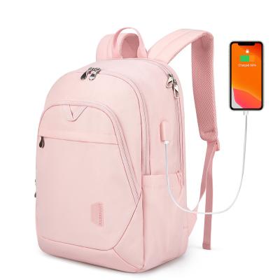 China With USB 16.5 Inch Large Capacity Backpack Women's Travel Bag Book Laptop Soft Lightweight Backpack With USB Charging Port for sale