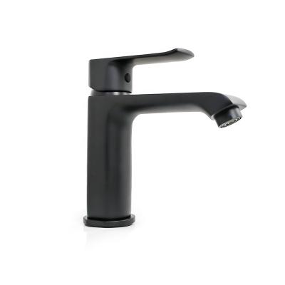 China Metered Faucets High Performance Single Handle Hole Matte Black Brass Body Bathroom Faucet Black Basin Mixer Faucet Design Faucets for sale