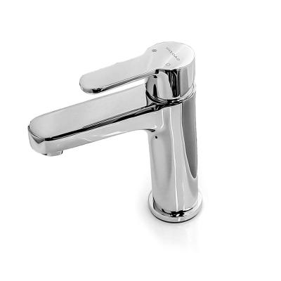 China Metered Faucets Deck Mounted Single Zinc Alloy Handle Chromed Surface Brass Body Simple Basin Faucet Mixer Bathroom Faucet Watermark Faucet for sale