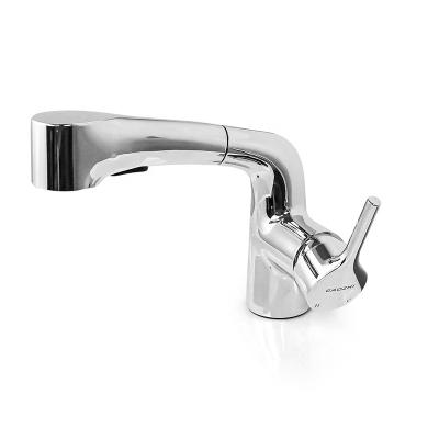 China Pull Out Spray GaoZhi High Quality Chrome Single Handle Hole Flexibility Pull-Out Bath Mixer Taps Basin Faucet For Bathroom for sale