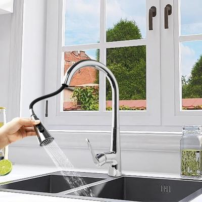 China Pull Out Spray GaoZhi Factory Price Water Rotating Pull Out Kitchen Taps Sink Flexible Faucet Kitchen Faucet For Kitchen Sink Griferia Cocina for sale