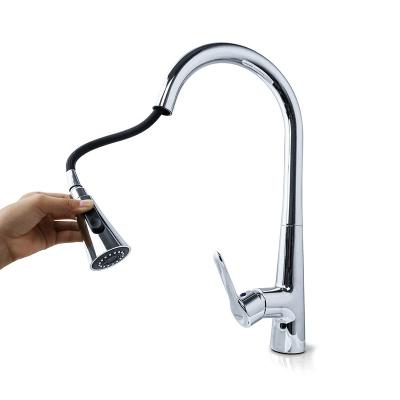 China Pull Out Spray GaoZhi Factory Price Zinc Alloy Handle Pull Down Kitchen Pullout Faucet Kitchen Faucet Sink Modern Kitchen Faucet for sale