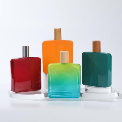 China Perfume Hot Selling Luxury New Design Refillable Atomizer Spray 100ml Glass Rectangular Empty Perfume Bottle for sale