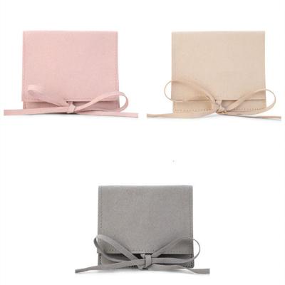 China Snap Fastener Dust Proof Jewelry Storage Envelope Eco-Friendly Velvet Bags Velvet Jewelry Gift Packaging Pouch for sale