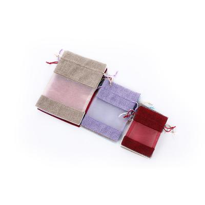 China Modern Canvas Burlap Sheer Organza Gift Bag With Drawstring For Gifts Christmas Gifts Cosmetic Mesh Pouch for sale