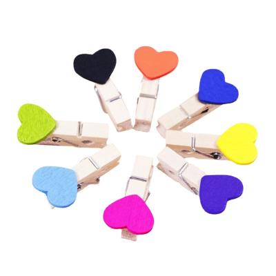 China Europe Letters Mini Heart-Shaped Wooden Clothespin Craft Wooden Clips for Scrapbooking Crafts Wedding Wood Decoration for sale