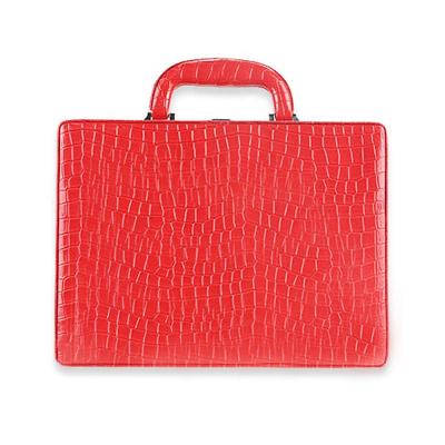 China Popular Trendy Red Fashion Crocodile Skin Nail Art Polish Case Custom Portable Essential Oil Travel Case with EVA Dividers for sale