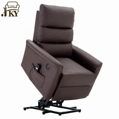 China Okin(Height)Adjustable JKY Furniture Leather Electric Elderly Recliner PU Lift Chair for sale