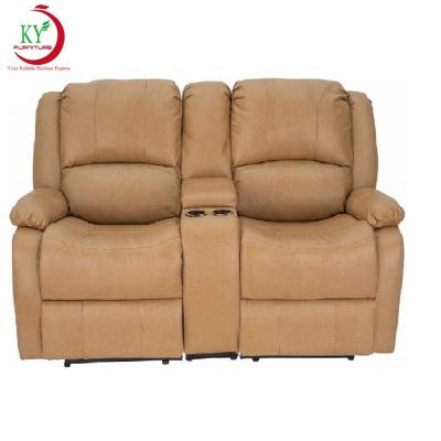 China (Size) JKY Adjustable Furniture 2 Pieces Recliner Movement Extended Leather Sofa Set For Living Room Sofa for sale