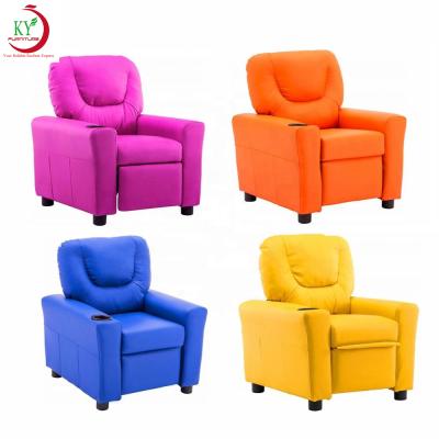 China JKY Modern European Style PU Child Mini Reclining Sofa Flip Out Leather Chair-Furniture Small Kids Recliner For Kids for sale