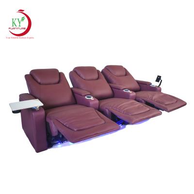 China Contemporary JKY Furniture Modern Faux Leather Home Theater Upholstery Seats VIP Cinema Recliner Sofa for sale