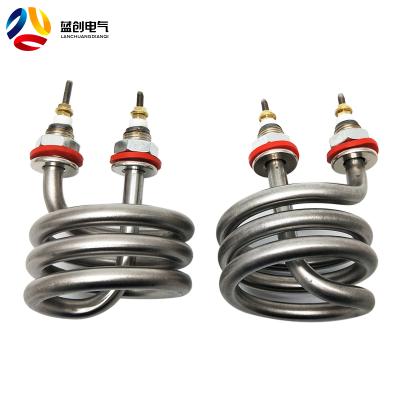 China Ss304/316/321 Stainless Steel Coil Type Distilled Water Heater Element Electric Water Immersion Heater for sale