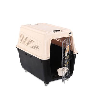 China China Viable Factory Luxury Portable Plastic Airline Box Dog Travel Carrier Cages Pet Travel Box for sale