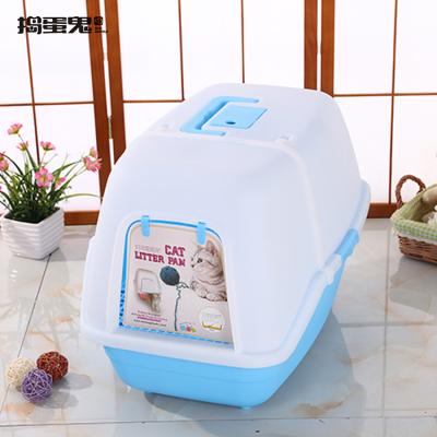 China Sustainable Good Quality Square Plastic Cat Litter Box, Cat Litter Tray, Cat Toilet with Garbage Poop Scoop for sale