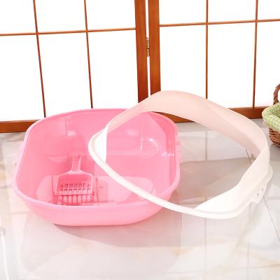 China Pet Cat Toilet Luxury Plastic Easy Home Clean Easy Clean Trash Can Closed Large Cat Toilet for sale