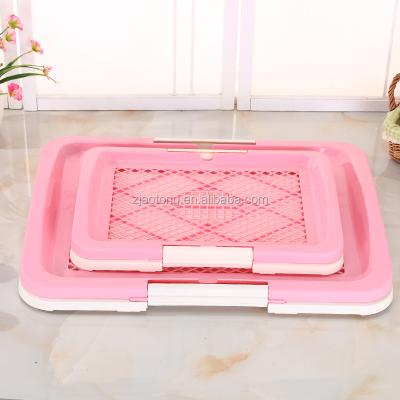 China Many Sizes Sustainable Plastic Dog Toilet Indoor Pet Potty Tray Dog Training Toilet for sale