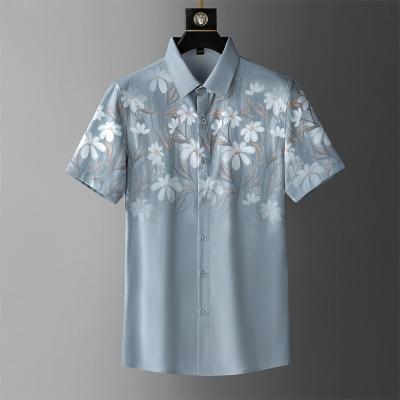 China Wholesale New Fashion Breathable Summer Men's Casual Shirt White Shirt Printed Men's Short Sleeve Shirt for sale