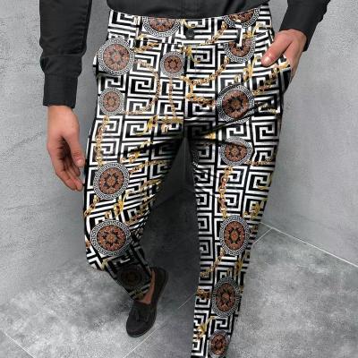 China Breathable Custom Pants Mens Pencil Pants Mens Dress Fashion Printed Trousers Mens Casual Pants for sale