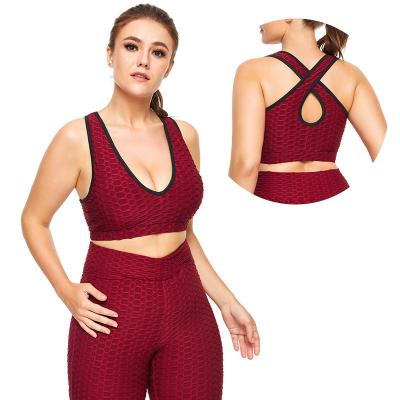 China Wholesale Fashion Women's Custom Bra Fitness Clothing Sports Vest Outdoor Large Size Breathable Yoga Yoga Vest QUICK DRY for sale