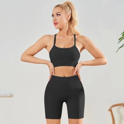 China Custom Lightweight Yoga Set Women Yoga Gym Set Women Fitness Activewear Breathable Yoga Shorts Sets Two Piece Fitness Set for sale