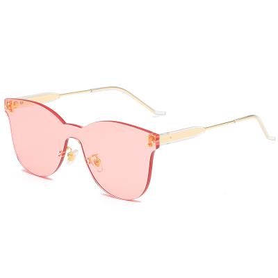 China Faral 2020 Fashion Sunglasses Women's Frameless Round UV400 Sunglasses 88034 One Piece Glasses Gradient Color Shades Rimless Sun Glasses for sale