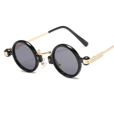 China Fashion Sunglasses 2021 New Arrivals Retro Sun Glasses Vintage Shades Mirror PC Round Black Plastic Logo Women Men Age Sun UV Custom Glasses 400 for sale