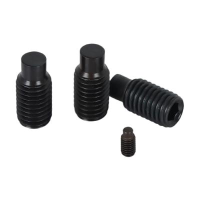 China Alloy steel Cheap Price Convex End Setting Screw Din915 High Strength Blackening Grade 12.9 Socket Set Screw M3to m16 for sale