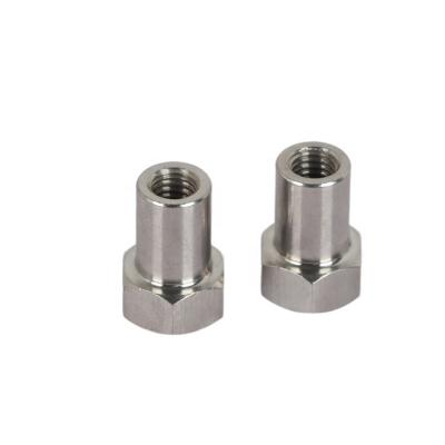 China Stainless steel 304 316 Hexagon nut, inner stud, SUS304, SUS316, cylindrical end lathe, CNC machining for sale