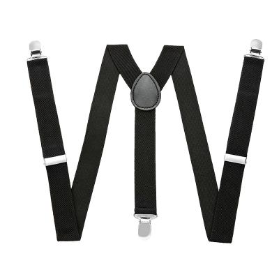 China Fashion.Casual Men's 1 Inch Adjustable Elastic Suspenders Solid Straight Y Clip Back for Men and Women with Strong Metal Clips for sale