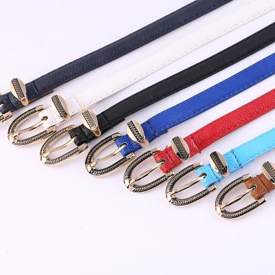 China Fashion Ladies Pu Leather Dress Belt Women Skinny Hot Selling Designer Leisure New Belt Polished Buckle For Dress for sale