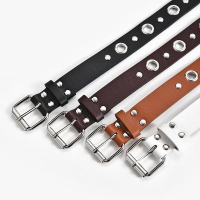 China Fashion.Casual Fashion Belt Hole Pin Buckle Leather Waist Belt for Kids Casual and Decorative Jeans Women for sale