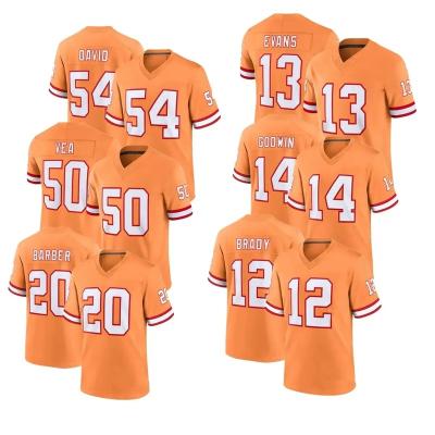 China Anti-Bacterial New Custom Stitched American Football Jersey Men's Tampa Bay Mike Evans Orange Limited Jersey Tom Brady Julio Jones Winfield Jr for sale