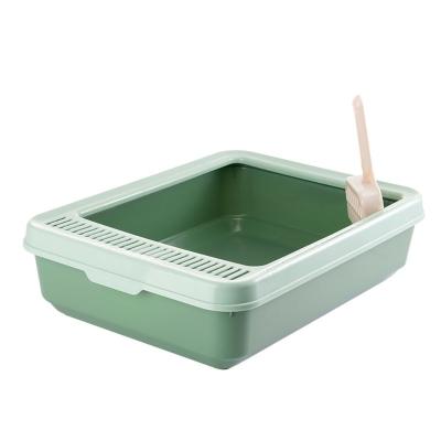 China Pet Care Cleaning Cat Litter Box Foldable Detachable Partially Enclosed Large Trash Can Style Splashproof Home Trash Can for sale