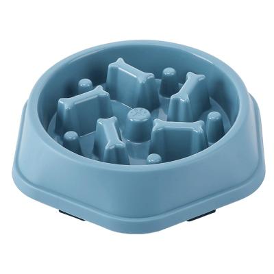 China New Design Sustainable Puzzle Bone Shape Long Lasting Food Slow Feeder Dog Rolls Healthy Slow Eating Non Slip Dog Bowl for sale