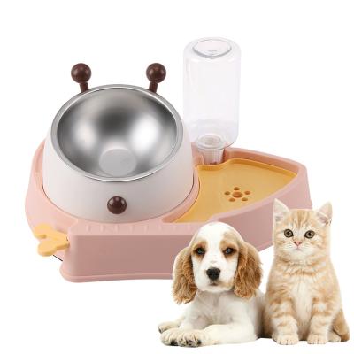 China Automatic Three In A Pet Bowl Set Non Spill Automatic Pet Waterer Bottle Slow Driver Dog Bowl for sale