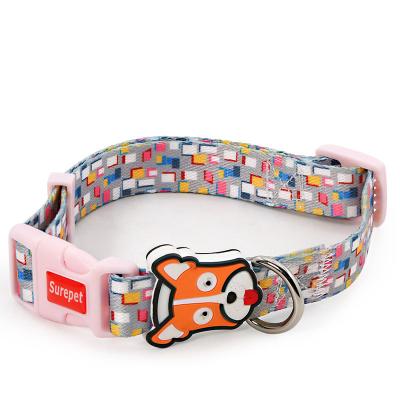 China Thoughtful low price ready to ship cute pattern design eco-friendly nylon dog pet collar for sale