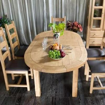 China Solid oak expandable dining table for sale