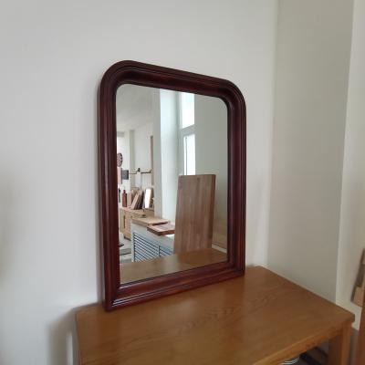 China (Other) Adjustable Mirror Bathroom Bedroom Dining Frame Solid Wood Mirror (Solid French Oak Top with Half Walnut Stain) for sale