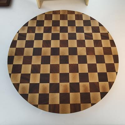 China Circular wooden chopping block of solid wood black walnut and white chopping board for sale