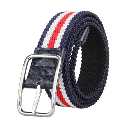 China Customized Comfortable Pattern Zinc Alloy Mens Cloth Woven Golf Belts for sale