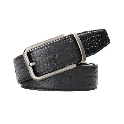 China Simple To Use / Adjustable Durable Adjustable Crocodile Leather Belt For Men Jeans With Holes for sale