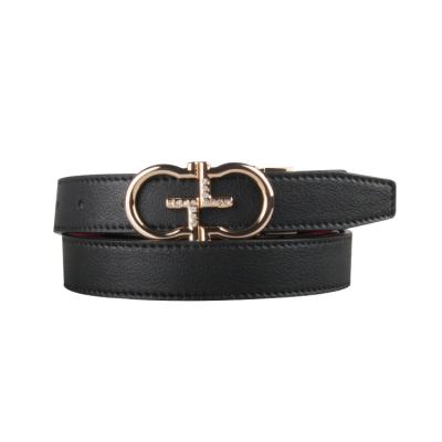 China Small black ladies belts double use women new fashion side luxury gold buckle for sale