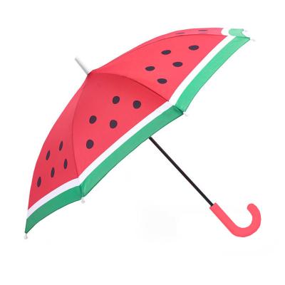 China All In 1 Wholesale Small Child Rain Customized Fruit Automatic Opening Watermelon Printed Children Cartoon Upright Umbrella For Sale for sale