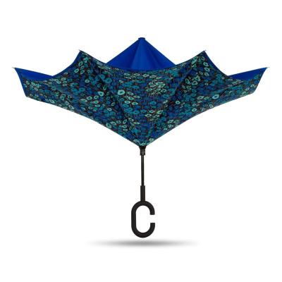 China Wholesale Full Printing Modern Custom Design Upright Reverse Umbrella Double Layer Umbrella For Car for sale