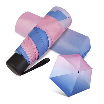 China 2021 Wholesale Fashion 5 Modern Foldable Cute Travel Patio Patio Umbrella Compact Custom Small Umbrella For Sale for sale