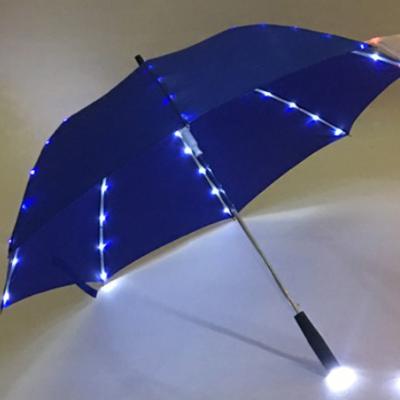 China 2021 modern wedding high quality automatic straight safe luminous custom light solar led umbrella for sale for sale