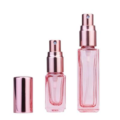 China Eco-Friendly Custom Design Rose Pink Fragrance Oil Vials Samples Empty Mini Glass Vials For Perfume Gift Packaging for sale