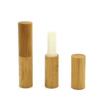 China Eco-Friendly Wholesale Bamboo Cosmetic Containers Eco-Friendly Refillable Empty Bamboo Lipstick Custom Tubes Lip Balm Containers for sale